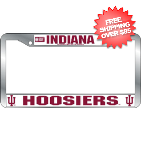 Indiana Hoosiers License Plate Frame Chrome Deluxe