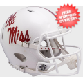 Helmets, Full Size Helmet: Mississippi (Ole Miss) Rebels Speed Football Helmet <i>White Metallic</i>