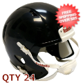 Helmets, Blank Mini Helmets: Bulk Mini Speed Football Helmet SHELL Black/White parts Qty 24