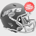 Helmets, Mini Helmets: New York Jets NFL Mini Speed Football Helmet <B>SLATE</B>