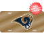 St. Louis Rams License Plate Laser Cut Gold