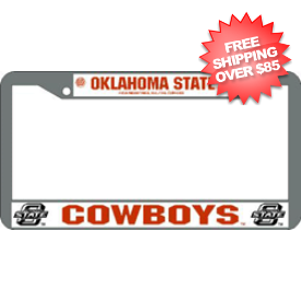 Oklahoma State Cowboys License Plate Frame Chrome
