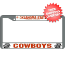 Oklahoma State Cowboys License Plate Frame Chrome