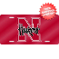 Nebraska Cornhuskers License Plate Laser Cut Red