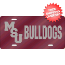 Mississippi State Bulldogs License Plate Laser Cut