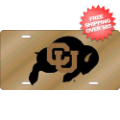 Car Accessories, License Plates: Colorado Buffaloes License Plate Laser Cut Gold