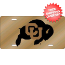 Colorado Buffaloes License Plate Laser Cut Gold