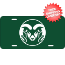 Colorado State Rams License Plate Laser Cut Green