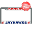 Kansas Jayhawks License Plate Frame Chrome