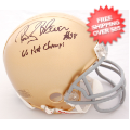 Autographs, Mini Football Helmets: Rocky Bleier Notre Dame Fighting Irish Autographed Replica Mini Helmet
