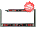 Car Accessories, License Plates: North Carolina State Wolfpack License Plate Frame Chrome Deluxe