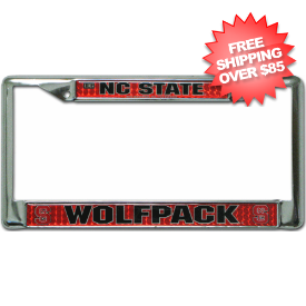 North Carolina State Wolfpack License Plate Frame Chrome Deluxe