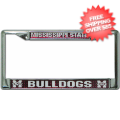 Mississippi State Bulldogs License Plate Frame Chrome Deluxe