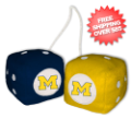 Car Accessories, Detailing: Michigan Wolverines Fuzzy Dice
