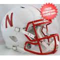 Helmets, Full Size Helmet: Nebraska Cornhuskers Speed Football Helmet <i>White Metallic</i>
