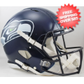 Helmets, Full Size Helmet: Seattle Seahawks Speed Football Helmet <B>Matte Navy SALE</B>