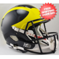 Michigan Wolverines Speed Custom Matte White WolverBear Mini Football Helmet