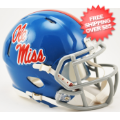 Helmets, Mini Helmets: Mississippi (Ole Miss) Rebels NCAA Mini Speed Football Helmet <i>Powder Blu...