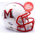 Helmets, Mini Helmets: Miami of Ohio Redhawks NCAA Mini Speed Football Helmet <B>Matte White Disco...