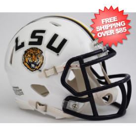 LSU Tigers NCAA Mini Speed Football Helmet <i>White</i>