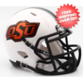 Helmets, Mini Helmets: Oklahoma State Cowboys NCAA Mini Speed Football Helmet <B>Chrome Decal</B>