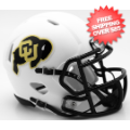 Helmets, Mini Helmets: Colorado Buffaloes NCAA Mini Speed Football Helmet <B>Matte White</B>