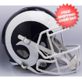 Helmets, Full Size Helmet: Los Angeles Rams Speed Replica Football Helmet <I>White Horns</I>