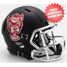 North Carolina State Wolfpack NCAA Mini Speed Football Helmet <B>Black Howl</B>