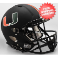 Helmets, Full Size Helmet: Miami Hurricanes Speed Football Helmet <i>2017 Nights Satin Black</i>