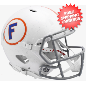 Florida Gators Speed Throwback Football Helmet <i>White w/Gray Mask</i>