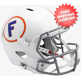 Florida Gators Speed Throwback Replica Football Helmet <i>White w/Gray Mask</i>