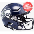 Helmets, Full Size Helmet: Seattle Seahawks SpeedFlex Football Helmet <B>Matte Navy</B>