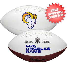 Los Angeles Rams Full Size Official NFL Autograph Signature Series White Panel Football by Wilson
