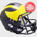 Helmets, Full Size Helmet: Michigan Wolverines Speed Replica Football Helmet <B>Matte</B>