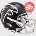 Helmets, Full Size Helmet: Atlanta Falcons Speed Football Helmet <B>Satin Nickel Mask</B>
