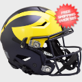 Helmets, Full Size Helmet: Michigan Wolverines SpeedFlex Football Helmet <B>Painted Wings</B>