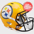 Helmets, Full Size Helmet: Pittsburgh Steelers Gold Speed Replica Throwback Helmet