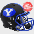 Helmets, Mini Helmets: Brigham Young Cougars NCAA Mini Speed Football Helmet <B>Matte Black 2020</...