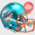 Helmets, Full Size Helmet: Miami Dolphins Speed Replica Football Helmet <B>FLASH</B>
