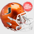 Helmets, Full Size Helmet: Miami Hurricanes Speed Football Helmet <B>FLASH</B>