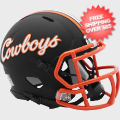 Helmets, Mini Helmets: Oklahoma State Cowboys NCAA Mini Speed Football Helmet <i>Matte Black</i>