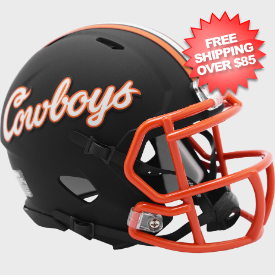 Oklahoma State Cowboys NCAA Mini Speed Football Helmet <i>Matte Black</i>