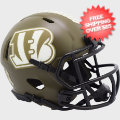 Helmets, Mini Helmets: Cincinnati Bengals NFL Mini Speed Football Helmet <B>SALUTE TO SERVICE</B>