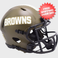 Helmets, Mini Helmets: Cleveland Browns NFL Mini Speed Football Helmet <B>SALUTE TO SERVICE</B>