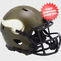 Helmets, Mini Helmets: Minnesota Vikings NFL Mini Speed Football Helmet <B>SALUTE TO SERVICE</B>
