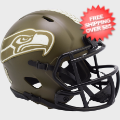 Helmets, Mini Helmets: Seattle Seahawks NFL Mini Speed Football Helmet <B>SALUTE TO SERVICE</B>