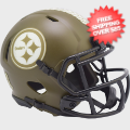 Helmets, Mini Helmets: Pittsburgh Steelers NFL Mini Speed Football Helmet <B>SALUTE TO SERVICE</B>
