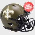Helmets, Mini Helmets: New Orleans Saints NFL Mini Speed Football Helmet <B>SALUTE TO SERVICE</B>