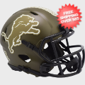 Helmets, Mini Helmets: Detroit Lions NFL Mini Speed Football Helmet <B>SALUTE TO SERVICE</B>