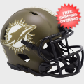 Helmets, Mini Helmets: Miami Dolphins NFL Mini Speed Football Helmet <B>SALUTE TO SERVICE</B>